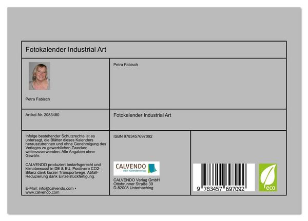 Produktbild: Fotokalender Industrial Art (Tischkalender 2026 DIN A5 quer), CALVENDO Monatskalender