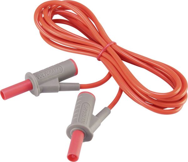 VOLTCRAFT MSB-501 Sicherheits-Messleitung Lamellenstecker 4 mm Lamellenstecker 4 mm 2.00 m Rot 1 St.