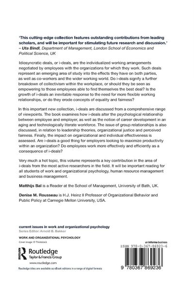 Produktbild: Idiosyncratic Deals between Employees and Organizations