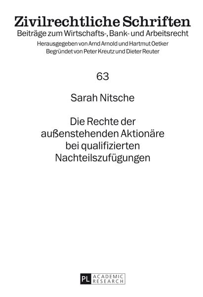 Produktbild: Die Rechte der au&szlig;enstehenden Aktionaere bei qualifizierten Nachteilszufuegungen