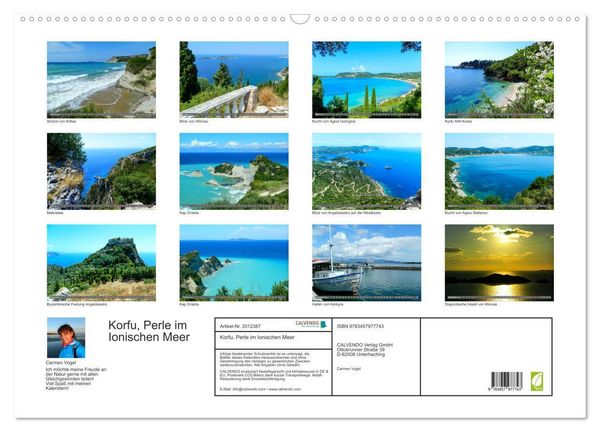 Produktbild: Korfu, Perle im Ionischen Meer (Wandkalender 2026 DIN A2 quer), CALVENDO Monatskalender