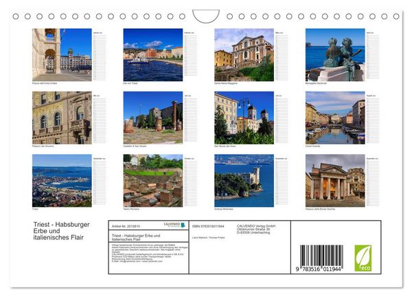 Produktbild: Triest - Habsburger Erbe und italienisches Flair (Wandkalender 2026 DIN A4 quer), CALVENDO Monatskalender