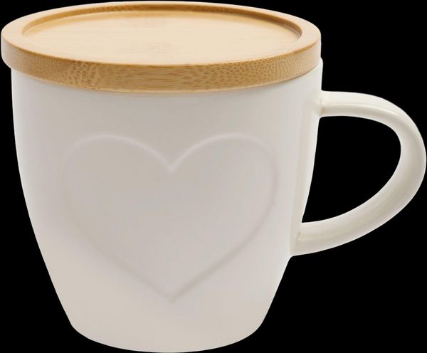 Produktbild: COZY Tasse mit Bambusdeckel (wei&szlig;)