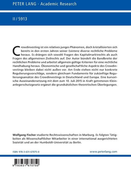 Produktbild: Rechtslage, Zukunftsperspektiven und Regulierungsansätze des Crowdinvestings in Deutschland