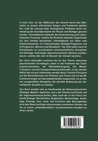 Produktbild: Grundz&uuml;ge der Umweltphysik