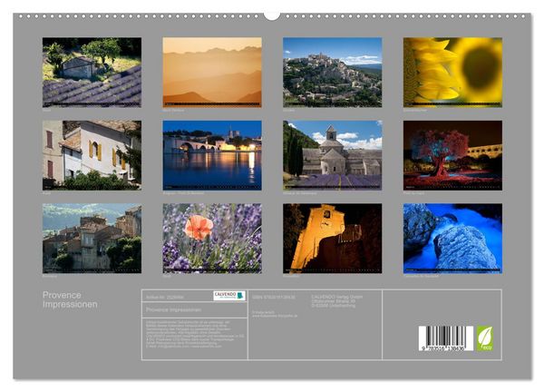 Produktbild: Provence Impressionen (hochwertiger Premium Wandkalender 2026 DIN A2 quer), Kunstdruck in Hochglanz