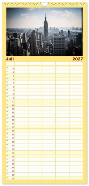 Produktbild: Familienplaner 2027 - New York feeling mit 5 Spalten (Wandkalender, 21 x 45 cm) CALVENDO