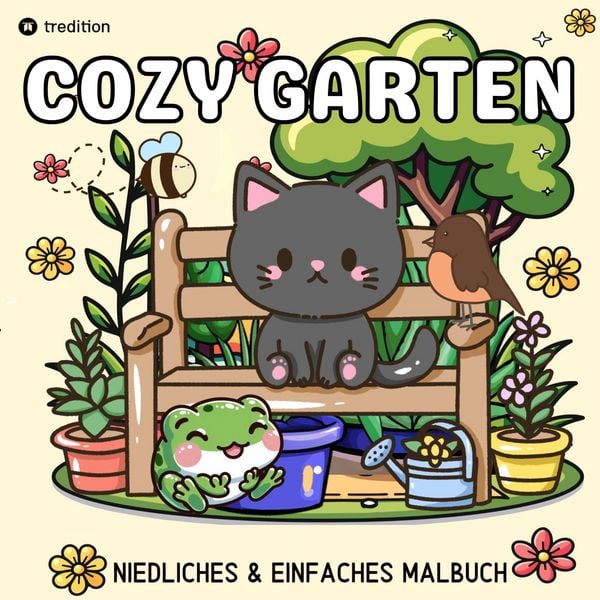 Produktbild: Cozy Malbuch f&uuml;r Erwachsene Garten Malbuch - S&uuml;&szlig;e Motive aus dem Garten Bold and Easy