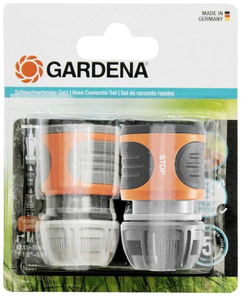 Produktbild: GARDENA 18279-20 GARDENA Schlauchverbinder-Satz 13mm (&frac12;&ldquo;) &ndash; 15mm (5/8&ldquo;) Kunststoff Schlauch-Verbinder 13 mm (1/2") &Oslash;