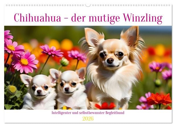 Chihuahua - der mutige Winzling (Wandkalender 2026 DIN A2 quer), CALVENDO Monatskalender