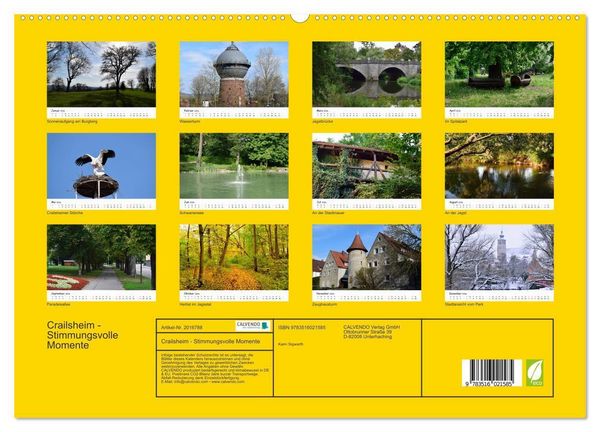 Produktbild: Crailsheim - Stimmungsvolle Momente (hochwertiger Premium Wandkalender 2026 DIN A2 quer), Kunstdruck in Hochglanz