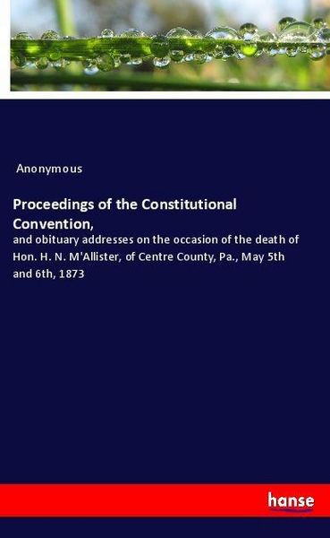 Produktbild: Proceedings of the Constitutional Convention,