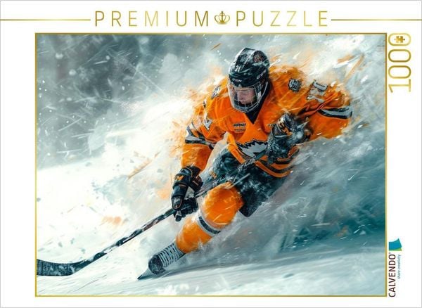 CALVENDO Puzzle Eishockey, Schlittschuhläuferische Geschicklichkeit | 1000 Teile Lege-Größe 64x48cm Foto-Puzzle für glüc