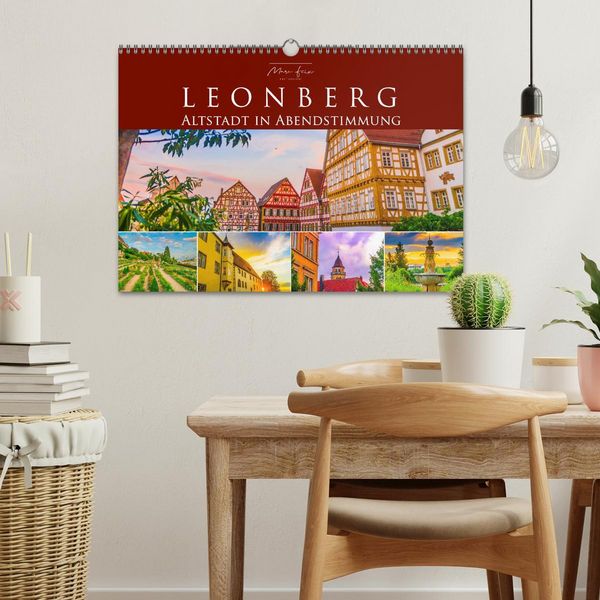 Produktbild: Leonberg - Altstadt in Abendstimmung (Wandkalender 2026 DIN A3 quer), CALVENDO Monatskalender