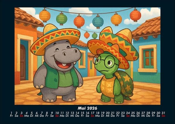 Produktbild: Sash & Taz - Abenteuer in Mexiko 2026 Fotokalender DIN A4