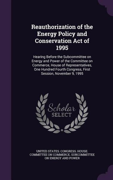 Produktbild: Reauthorization of the Energy Policy and Conservation Act of 1995: Hearing Before the Subcommittee on Energy and Power of the Committee on Commerce, H