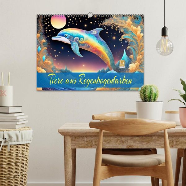 Produktbild: Tiere aus Regenbogenfarben (Wandkalender 2026 DIN A3 quer), CALVENDO Monatskalender