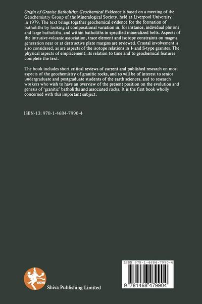Produktbild: Origin of Granite Batholiths Geochemical Evidence