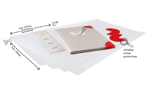 Produktbild: Herlitz Buchh&uuml;llen mit Namensetiketten 5er Set