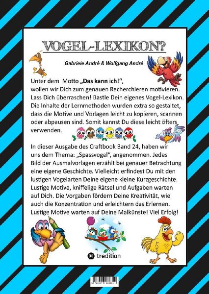 Produktbild: Craftbook - Tolle Ausmalmotive - Spannendes Fang den Wurm Spiel - R&auml;tsel - Bunte Farb Vorgaben - Lustige V&ouml;gel