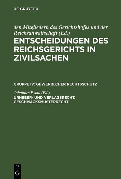 Produktbild: Urheber- und Verlagsrecht. Geschmacksmusterrecht