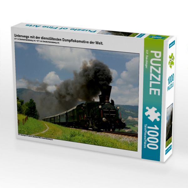 CALVENDO Puzzle Unterwegs mit der dienstältesten Dampflokomotive der Welt. | 1000 Teile Lege-Größe 64x48cm Foto-Puzzle für glückliche Stunden