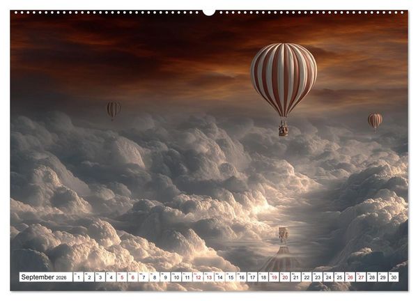 Produktbild: Himmelsmagie in Ballonfarben (hochwertiger Premium Wandkalender 2026 DIN A2 quer), Kunstdruck in Hochglanz