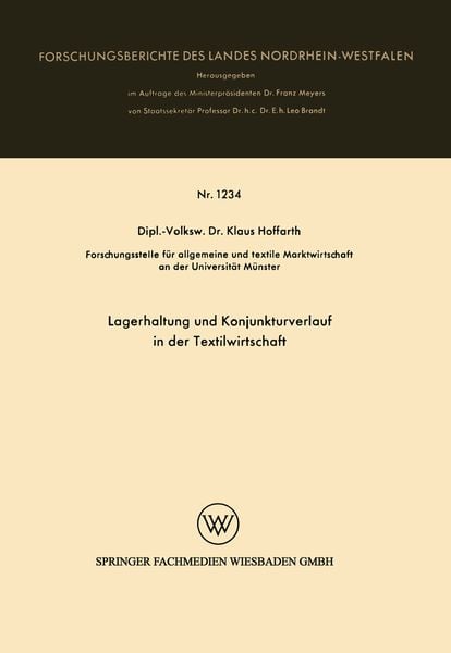Produktbild: Lagerhaltung und Konjunkturverlauf in der Textilwirtschaft
