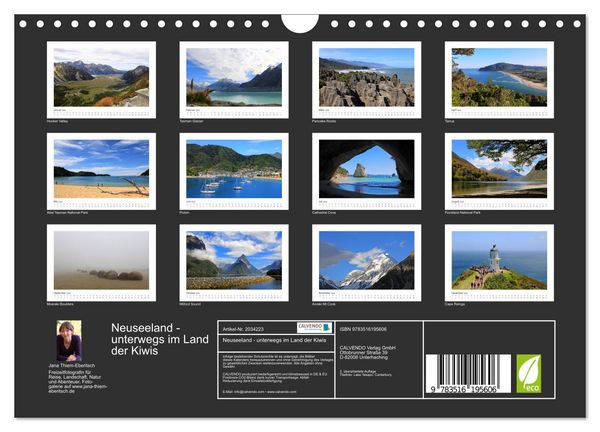 Produktbild: Neuseeland - unterwegs im Land der Kiwis (Wandkalender 2026 DIN A4 quer), CALVENDO Monatskalender
