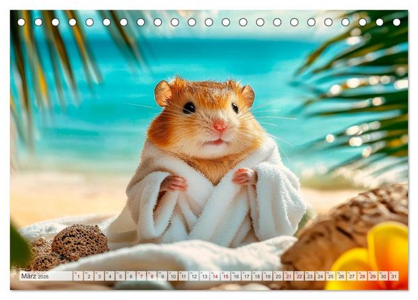 Produktbild: Hamster auf Reisen (Tischkalender 2026 DIN A5 quer), CALVENDO Monatskalender