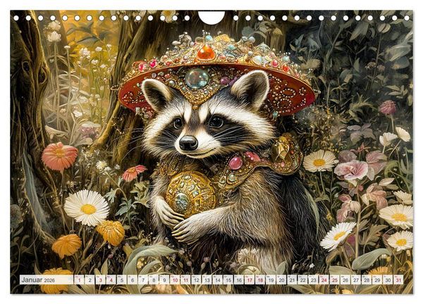 Produktbild: Magische Wesen im Zauberland - Fantasie-Tiere im Steampunk-Kalender (Wandkalender 2026 DIN A4 quer), CALVENDO Monatskalender