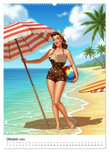 Produktbild: Charme & Kurven: Die Pin-ups der Golden 50s (hochwertiger Premium Wandkalender 2026 DIN A2 hoch), Kunstdruck in Hochglanz