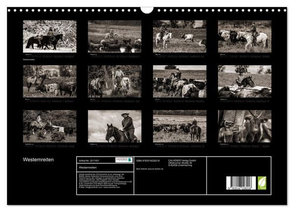 Produktbild: Westernreiten (Wandkalender 2026 DIN A3 quer), CALVENDO Monatskalender