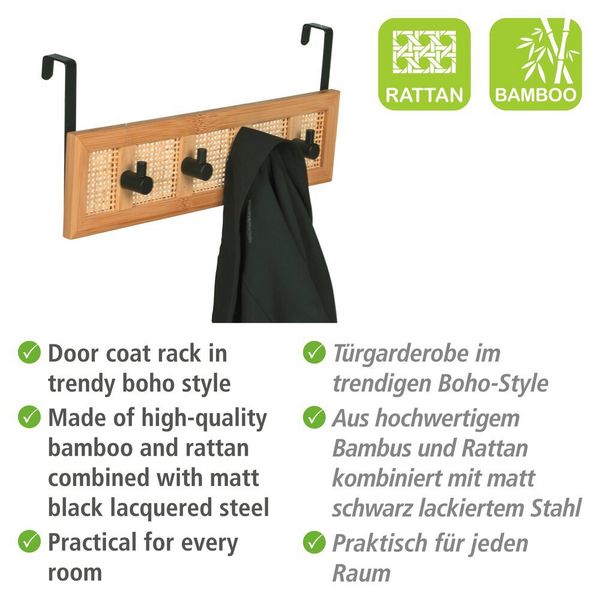 Produktbild: T&uuml;rgarderobe Mod. Allegre, aus Bambus und Rattan