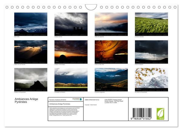 Produktbild: Ambiances Ari&egrave;ge Pyr&eacute;n&eacute;es (Calendrier mural 2026 DIN A4 vertical), CALVENDO calendrier mensuel