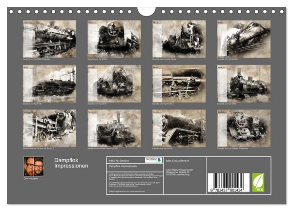 Produktbild: Dampflok Impressionen (Wandkalender 2026 DIN A4 quer), CALVENDO Monatskalender