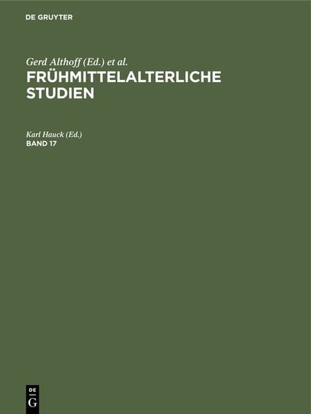 Produktbild: Fr&uuml;hmittelalterliche Studien. Band 17