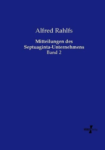 Produktbild: Mitteilungen des Septuaginta-Unternehmens