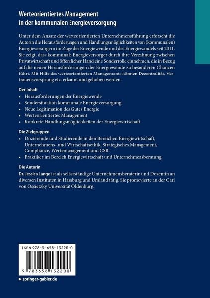 Produktbild: Werteorientiertes Management in der kommunalen Energieversorgung