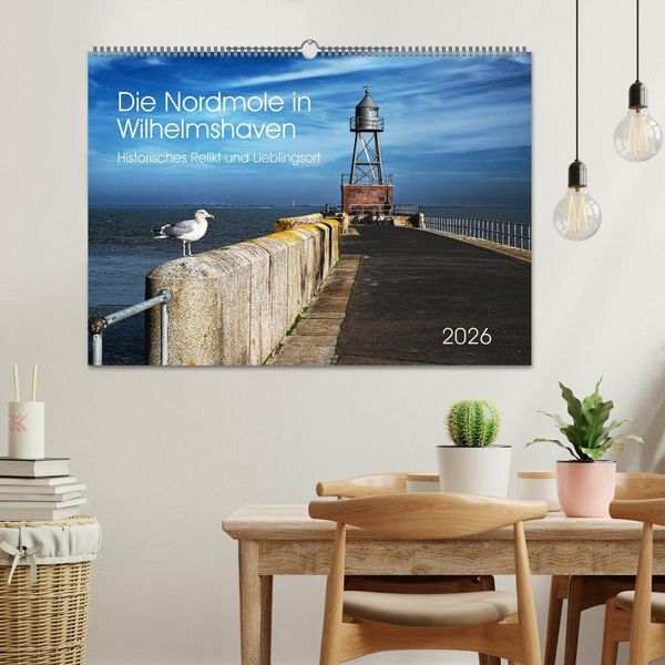 Produktbild: Die Nordmole in Wilhelmshaven. Historisches Relikt und Lieblingsort. (Wandkalender 2026 DIN A2 quer), CALVENDO Monatskalender