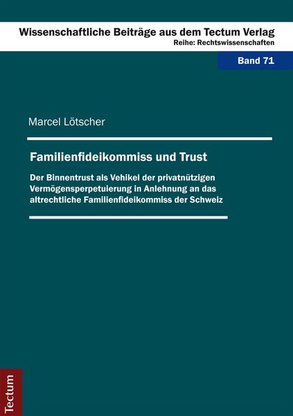 Produktbild: Familienfideikommiss und Trust