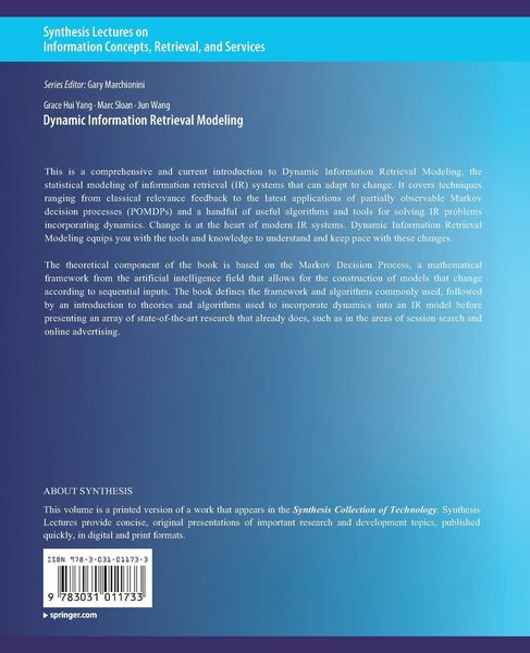 Produktbild: Dynamic Information Retrieval Modeling