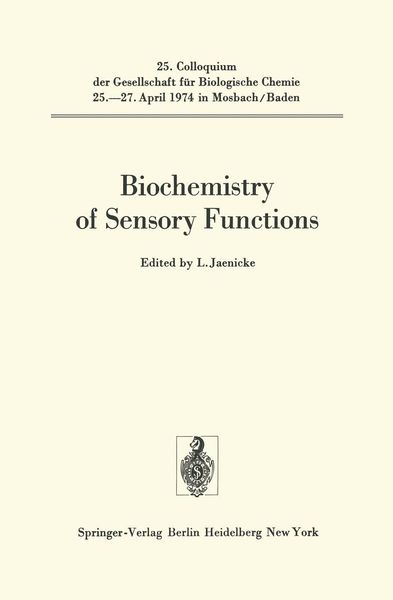 Produktbild: Biochemistry of Sensory Functions