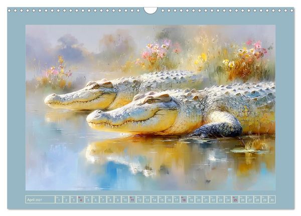 Produktbild: Krokodile. Stille Kraft irgendwo am Wasser (Wandkalender 2027 DIN A3 quer), CALVENDO Monatskalender