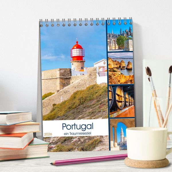 Produktbild: Portugal - ein Traumreiseziel (Tischkalender 2026 DIN A5 hoch), CALVENDO Monatskalender