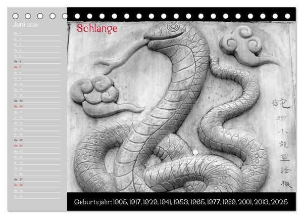 Produktbild: Das Chinesische Horoskop / Geburtstagskalender (Tischkalender 2026 DIN A5 quer), CALVENDO Monatskalender