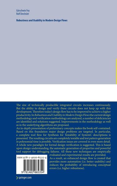 Produktbild: Robustness and Usability in Modern Design Flows