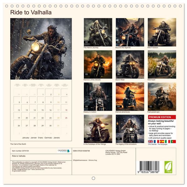 Produktbild: Ride to Valhalla (Wall Calendar 2026 12 &times; 12 Inch) CALVENDO 12 Month Wall Calendar