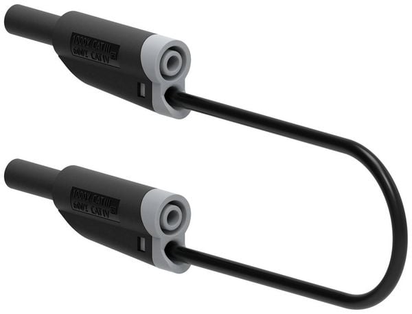 Produktbild: Electro PJP 2710-IEC-CD1-25N Messleitung Lamellenstecker 4 mm Lamellenstecker 4 mm 25 cm Schwarz 1 St.