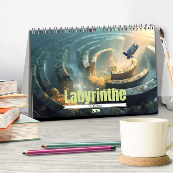 Produktbild: Labyrinthe - Der Fantasie (Tischkalender 2026 DIN A5 quer), CALVENDO Monatskalender